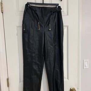 Black Faux Leather Pants